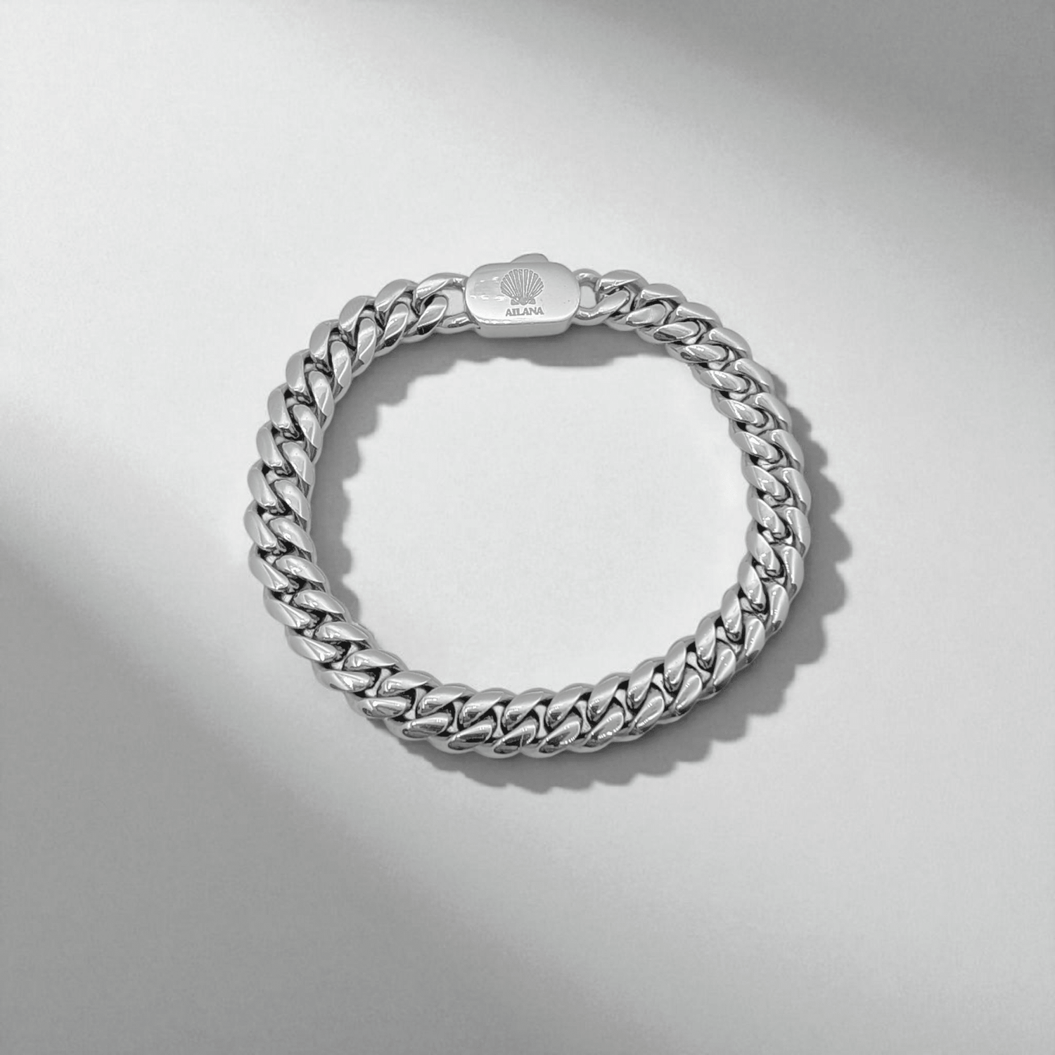 Pulsera con eslabones de 8 mm plateado - AILANA JEWELRY