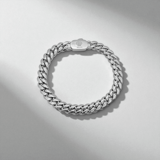 Pulsera con eslabones de 8 mm plateado - AILANA JEWELRY
