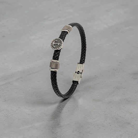 Pulsera de Cuero Negro con Ancla - AILANA JEWELRY