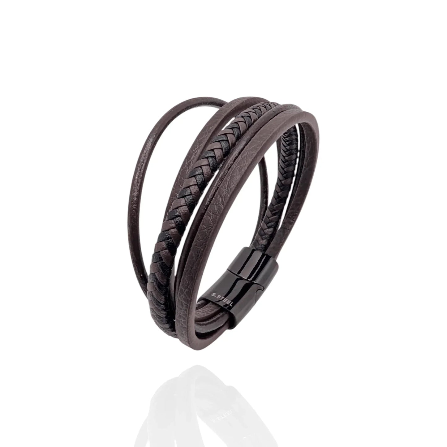 Pulsera en cuero 5 hebras - AILANA JEWELRY