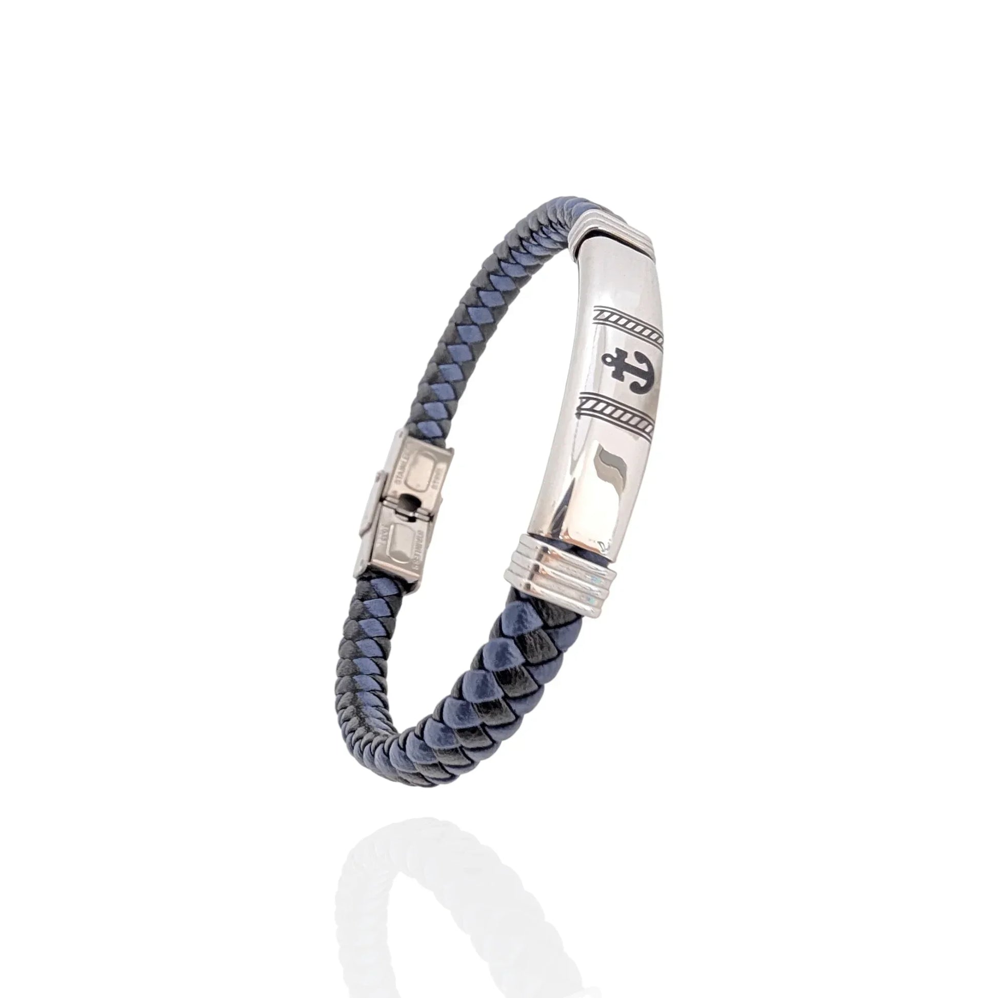Pulsera en cuero ancla - AILANA JEWELRY