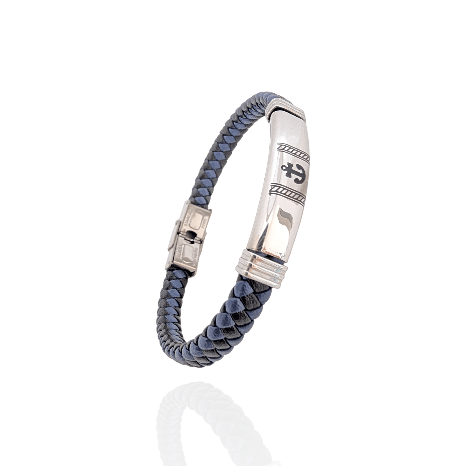 Pulsera en cuero ancla - AILANA JEWELRY