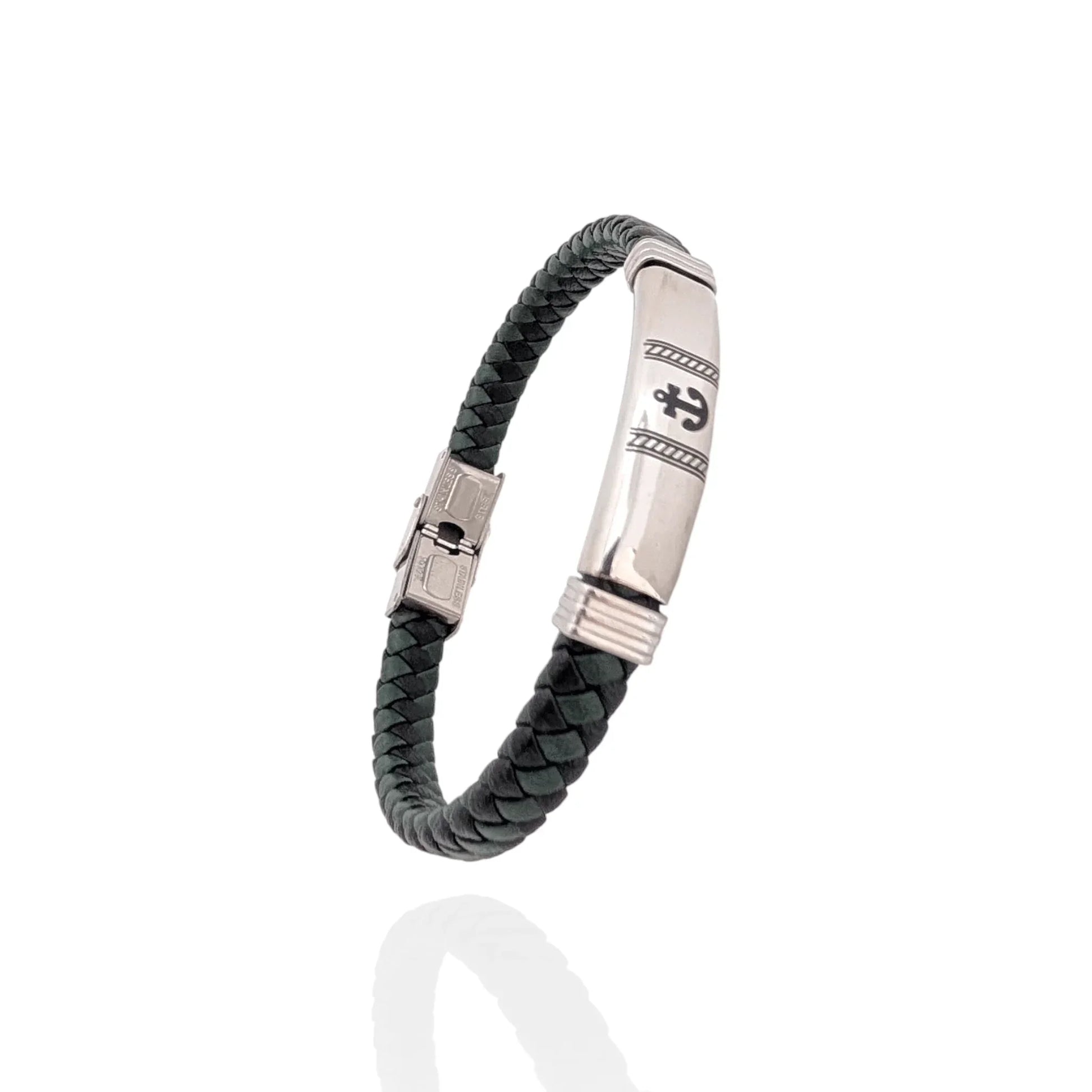 Pulsera en cuero ancla - AILANA JEWELRY