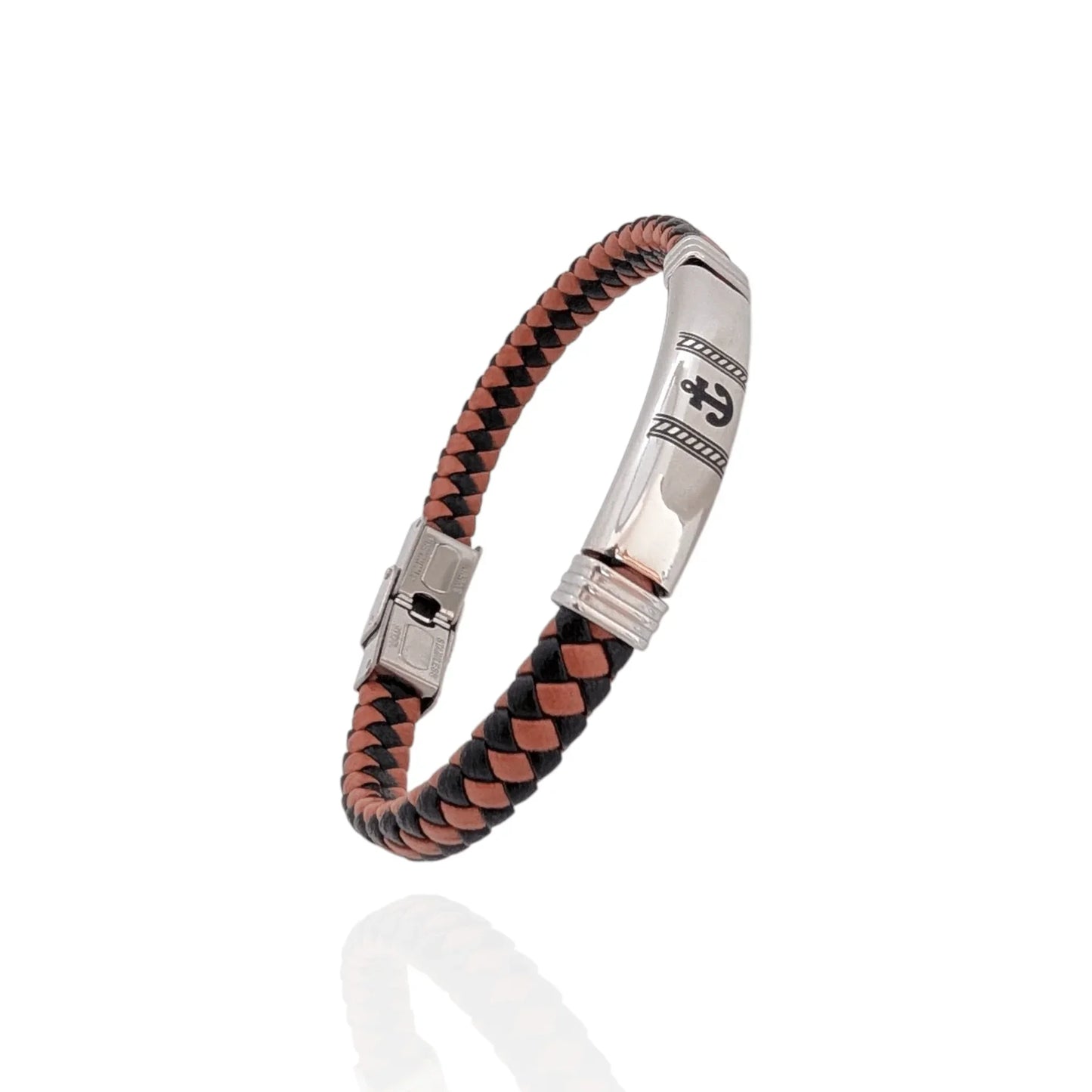Pulsera en cuero ancla - AILANA JEWELRY