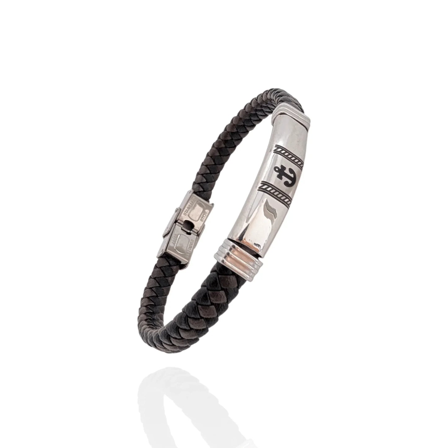 Pulsera en cuero ancla - AILANA JEWELRY