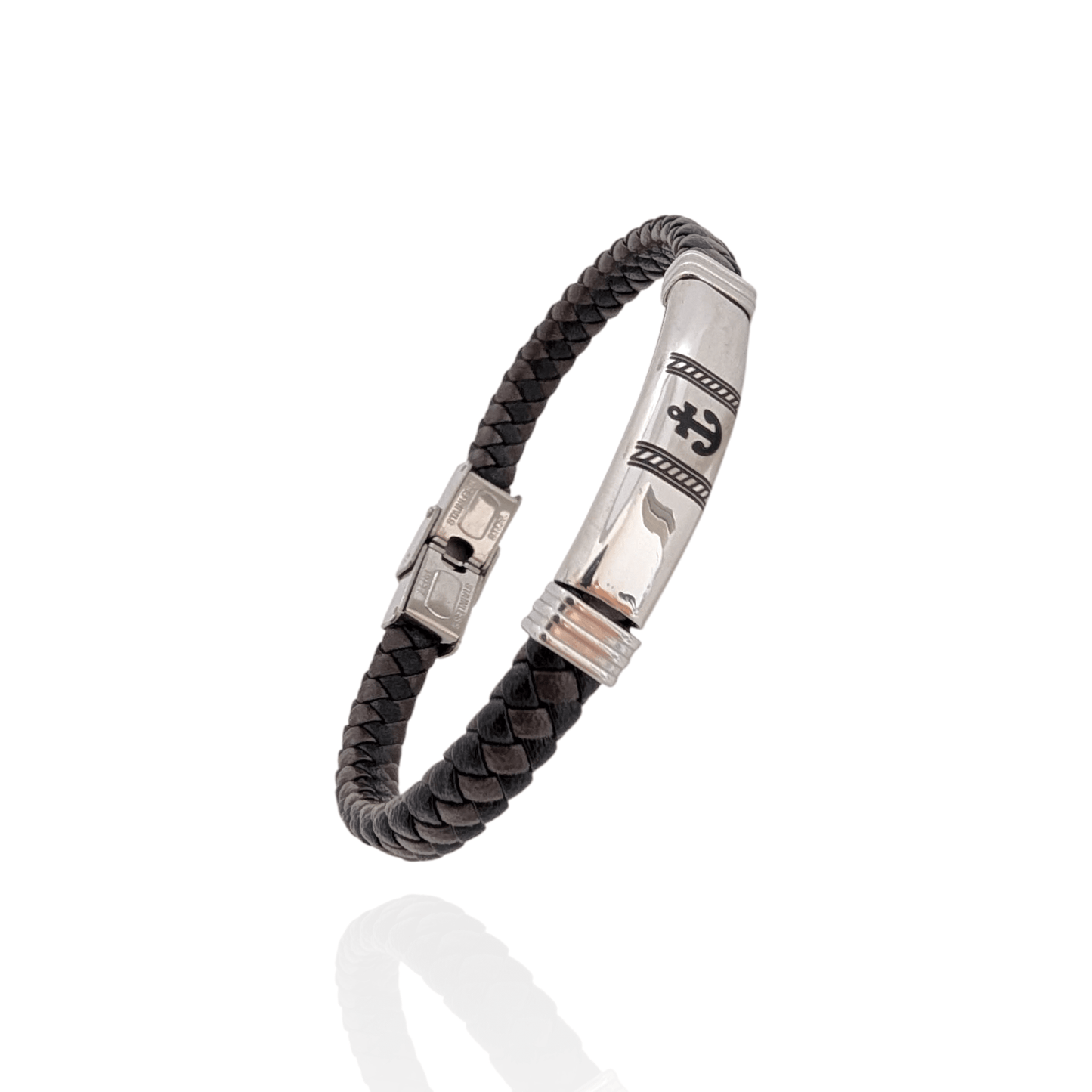 Pulsera en cuero ancla - AILANA JEWELRY