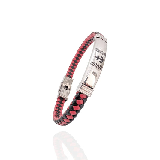 Pulsera en cuero ancla - AILANA JEWELRY