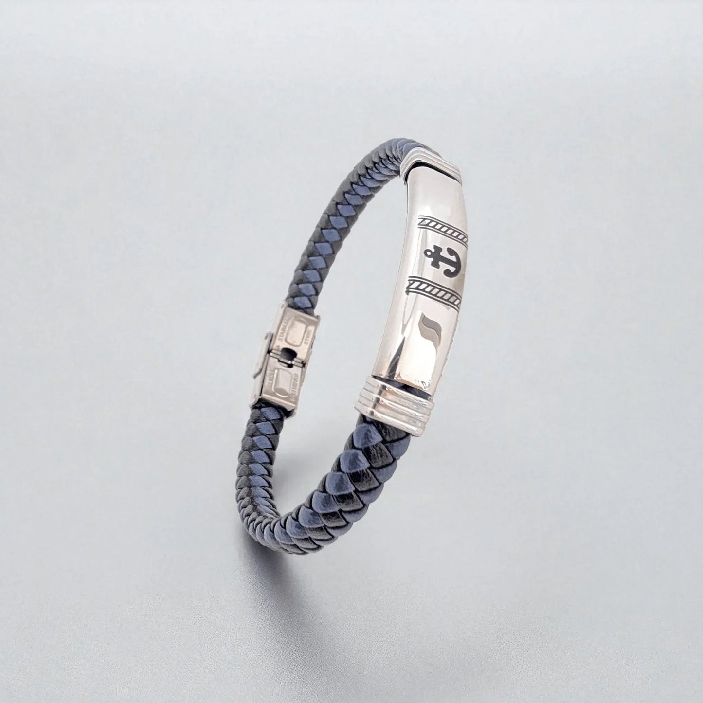 Pulsera en cuero ancla - AILANA JEWELRY