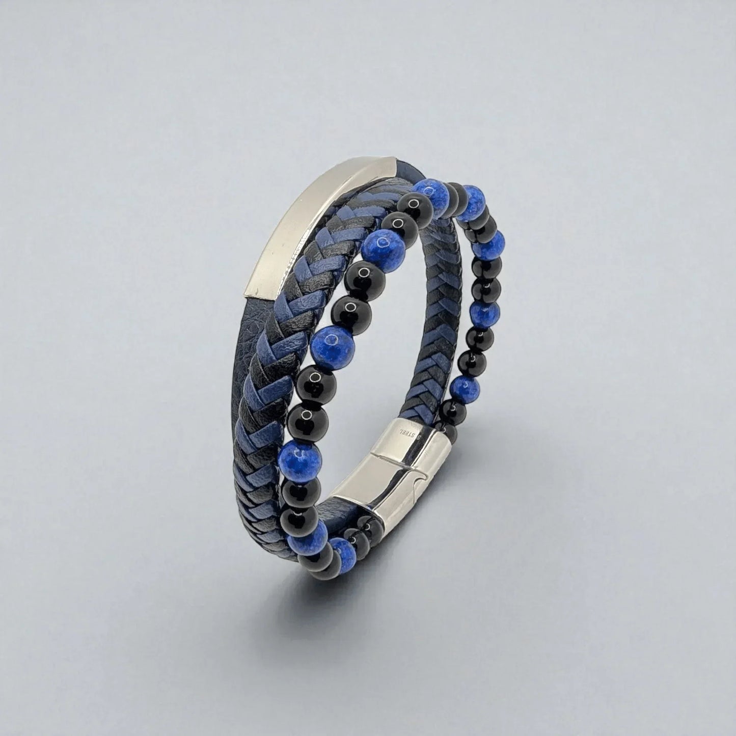 Pulsera en cuero con piedras naturales - AILANA JEWELRY