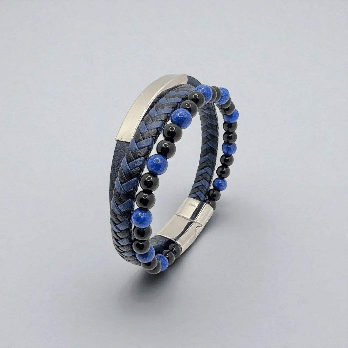 Pulsera en cuero con piedras naturales - AILANA JEWELRY