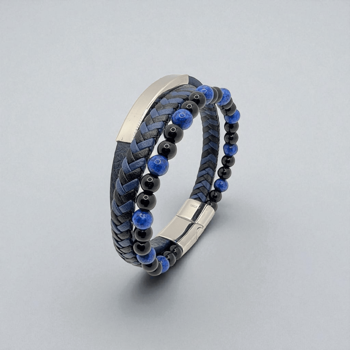Pulsera en cuero con piedras naturales - AILANA JEWELRY