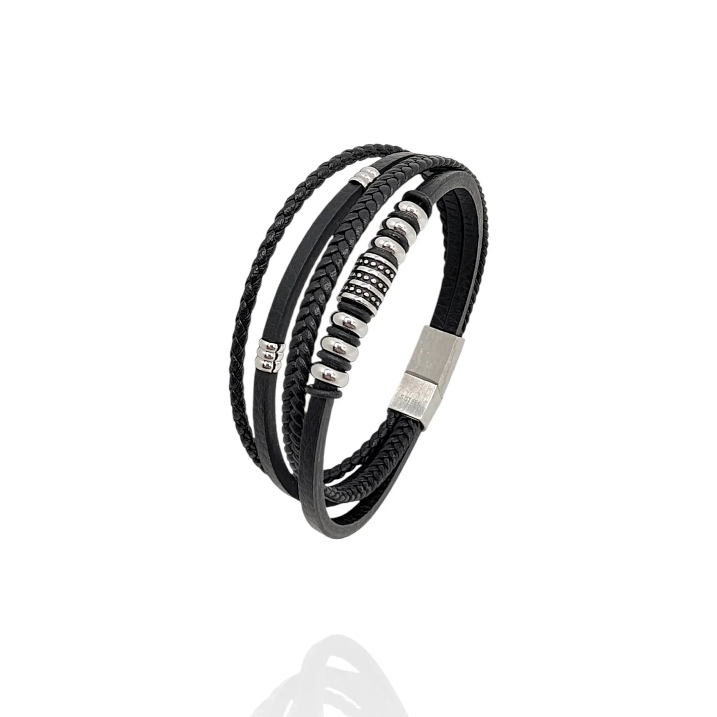 Pulsera en Cuero negro Kolea - AILANA JEWELRY