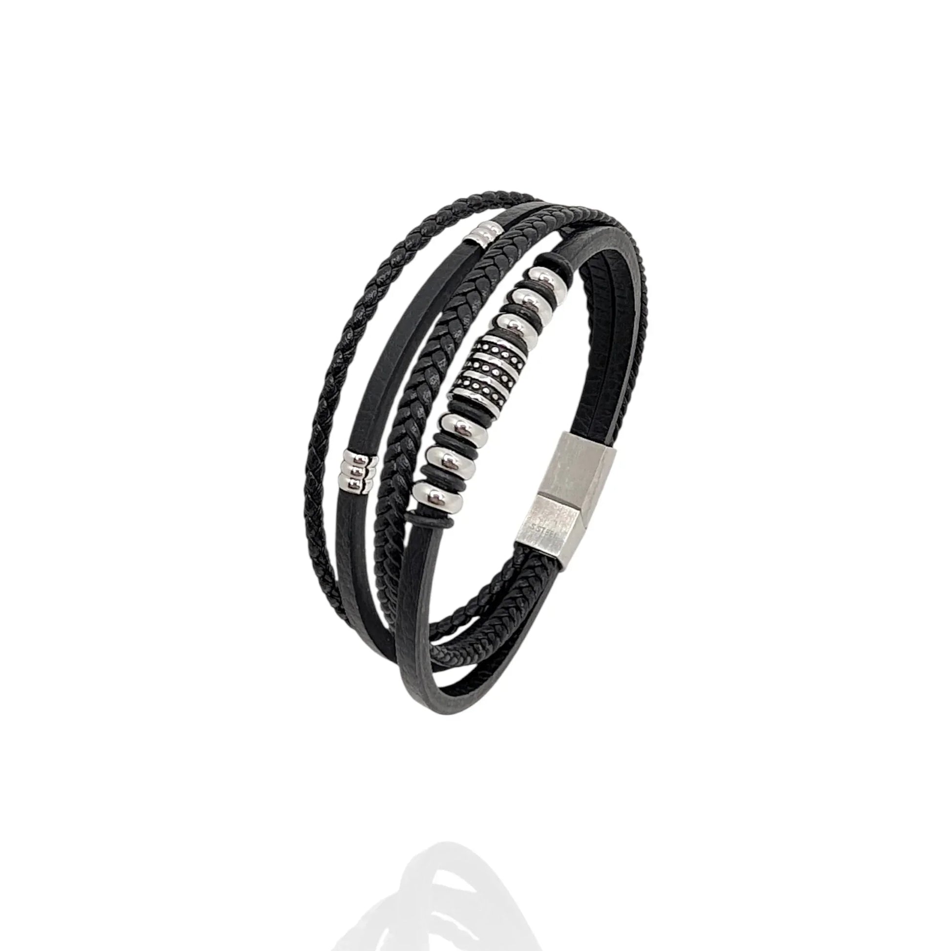 Pulsera en Cuero negro Kolea - AILANA JEWELRY