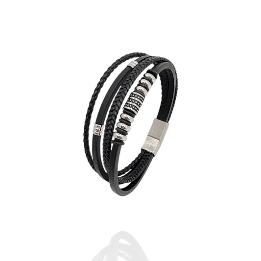 Pulsera en Cuero negro Kolea - AILANA JEWELRY