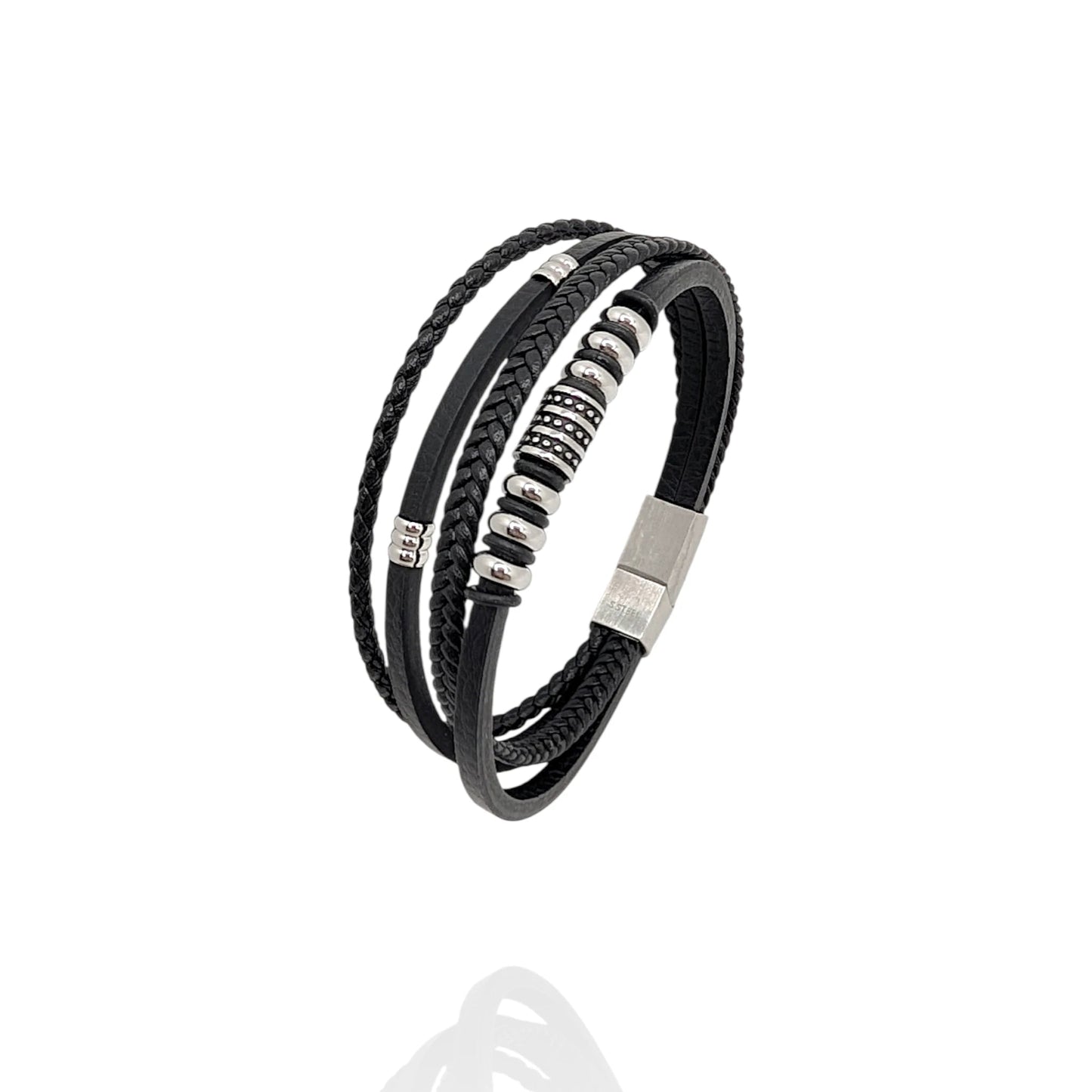 Pulsera en Cuero negro Kolea - AILANA JEWELRY