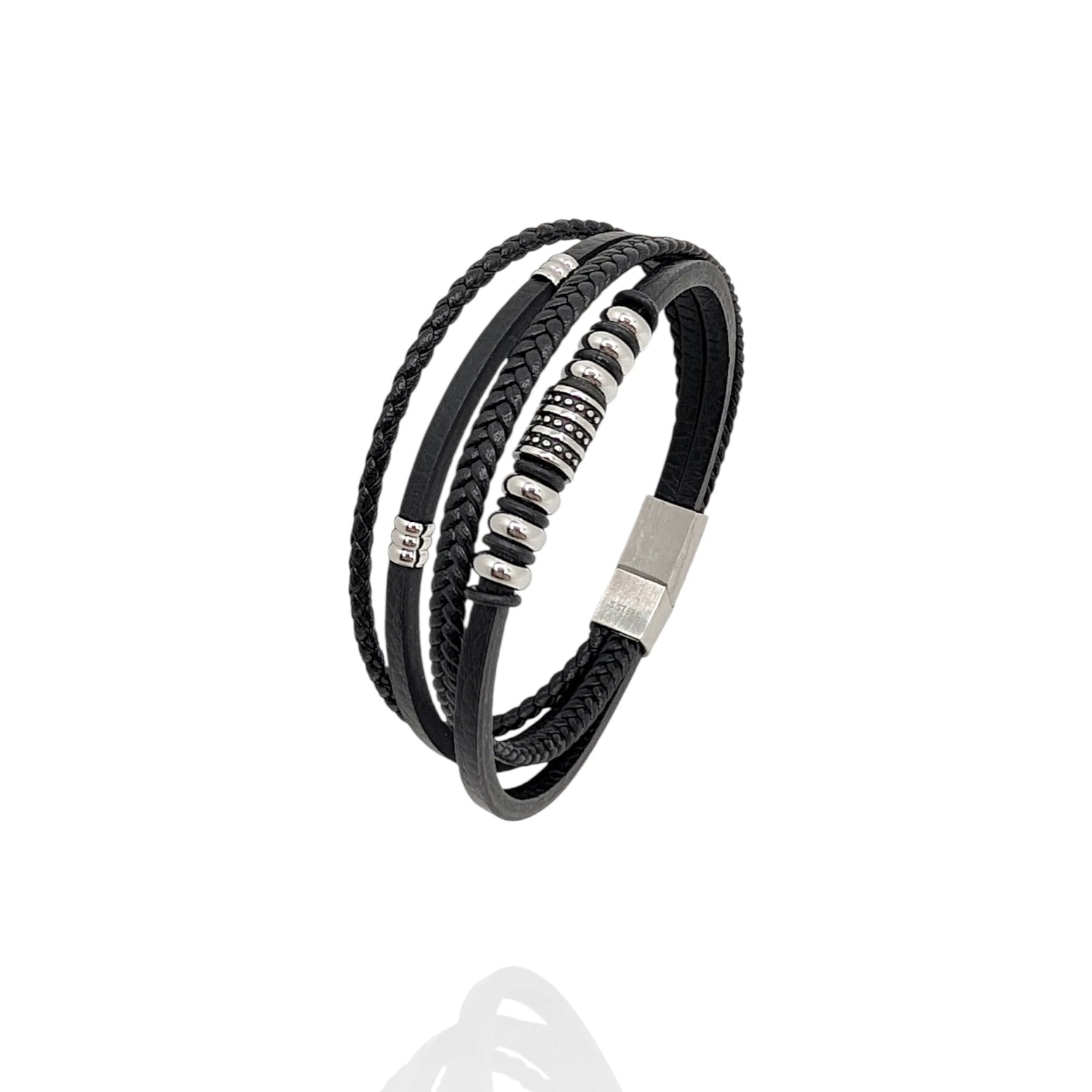 Pulsera en Cuero negro Kolea - AILANA JEWELRY