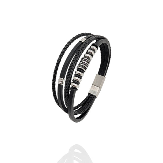 Pulsera en Cuero negro Kolea - AILANA JEWELRY