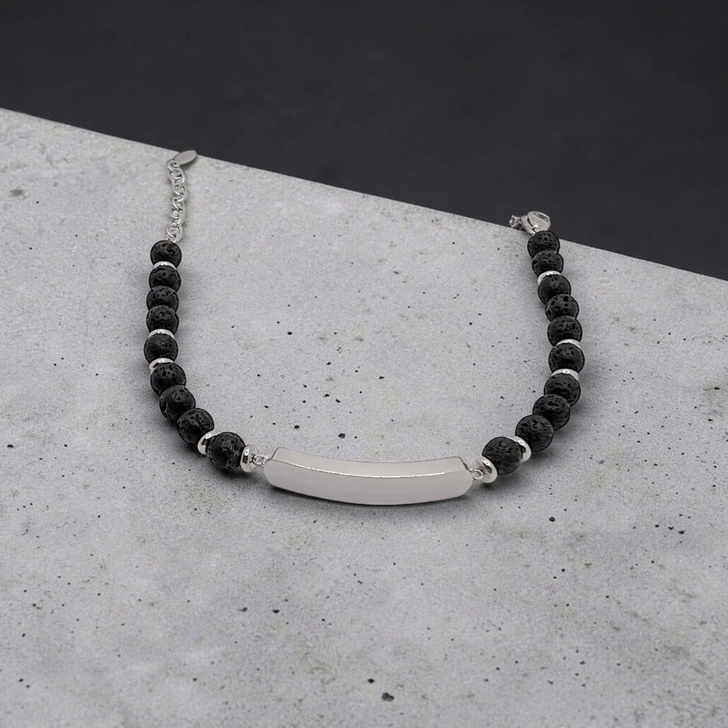 Pulsera Piedra Lava y Ojo de Tigre Personalizable - AILANA JEWELRY