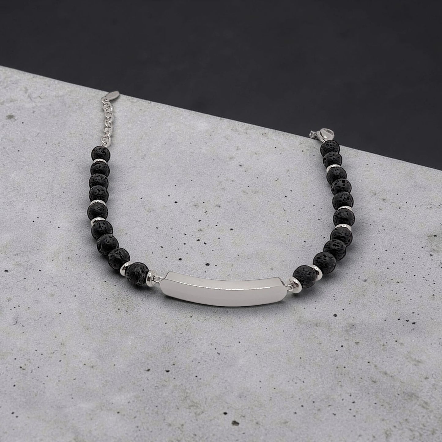 Pulsera Piedra Lava y Ojo de Tigre Personalizable - AILANA JEWELRY