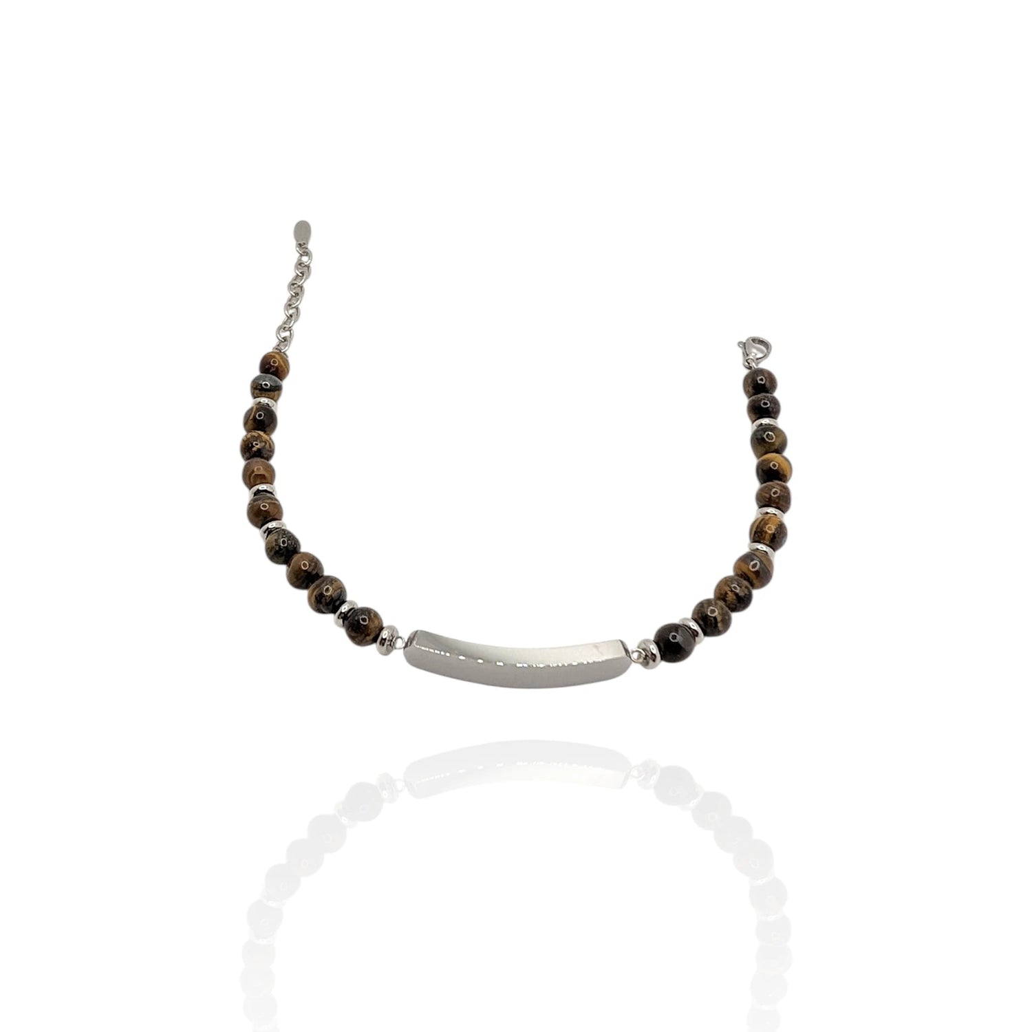 Pulsera Piedra Lava y Ojo de Tigre Personalizable - AILANA JEWELRY