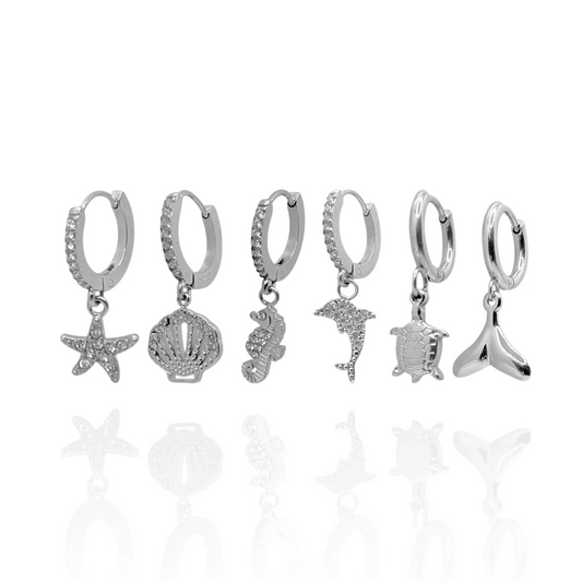 Pendientes Oceania (Plateado)