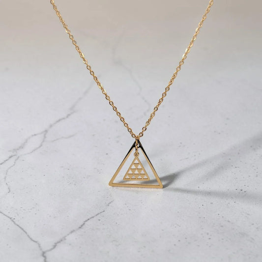 Colgante Pintadera Triangular Doble