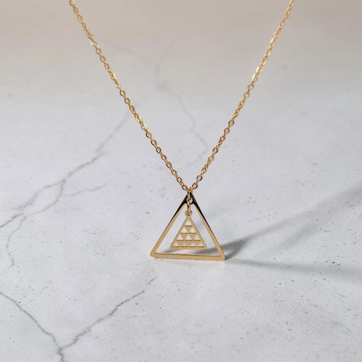 Colgante Pintadera Triangular Doble