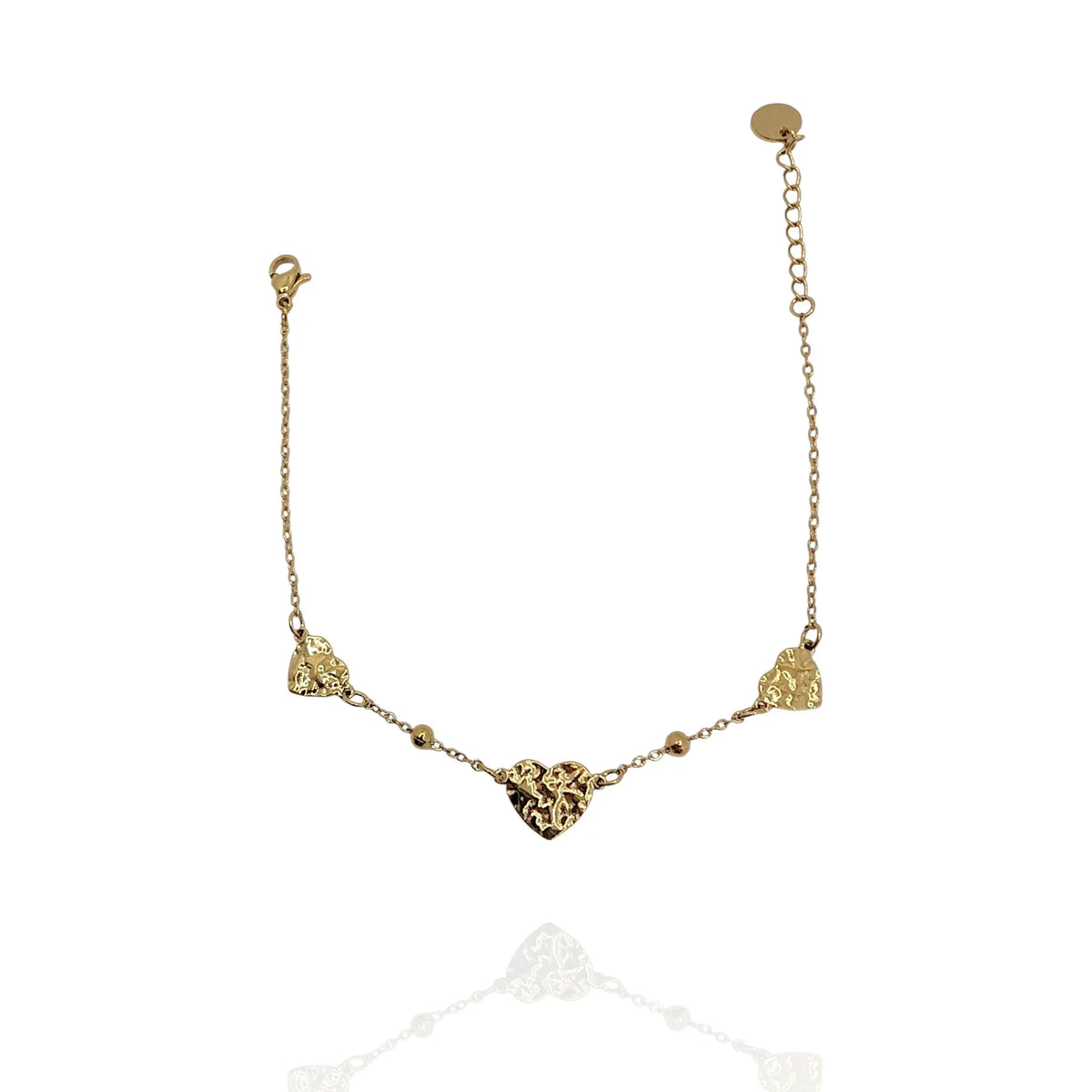 Pulsera fina 3 Corazones