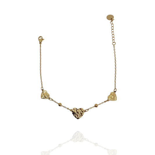 Pulsera fina 3 Corazones