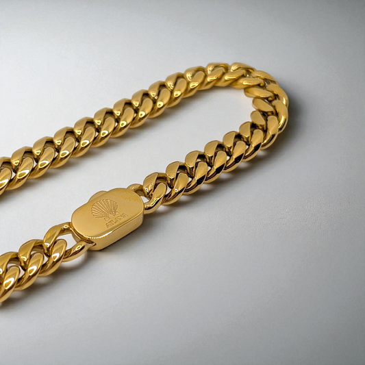 Pulsera con eslabones de 8 mm dorado