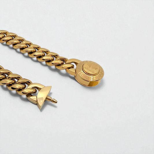 Pulsera con eslabones de 12 mm dorado