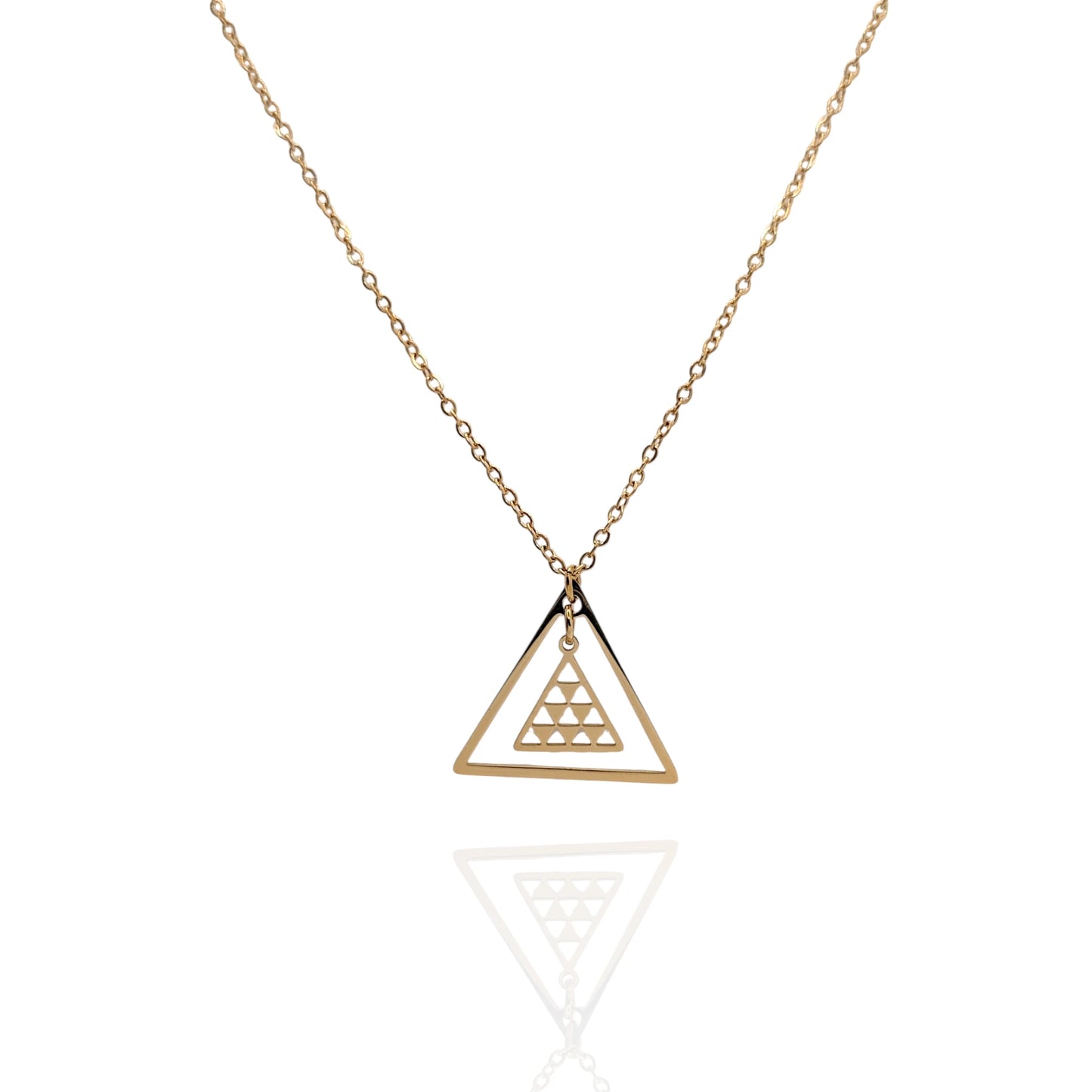Colgante Pintadera Triangular Doble