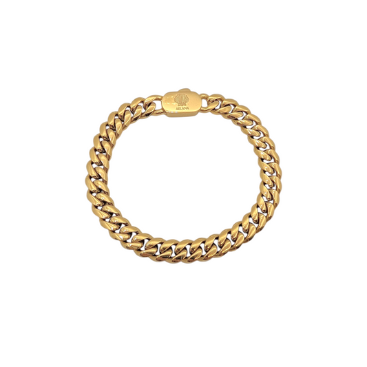 Pulsera con eslabones de 8 mm dorado