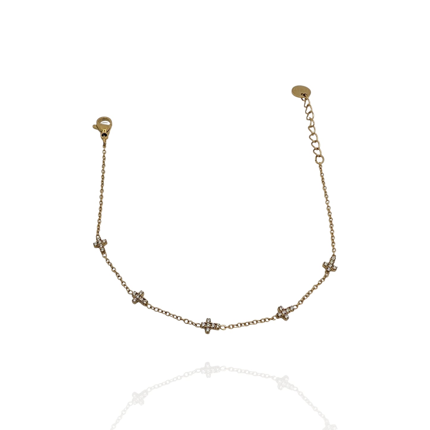 Pulsera fina Cruz con zircones