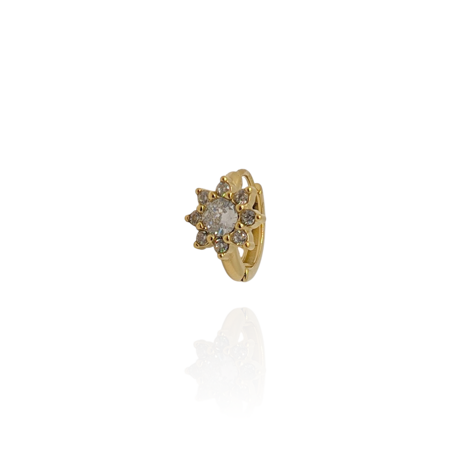 Pendiente aros pequeñ flor (1 unidad)