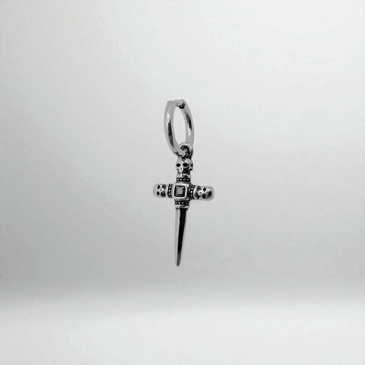 Pendiente para hombre de aros con colgante cruz