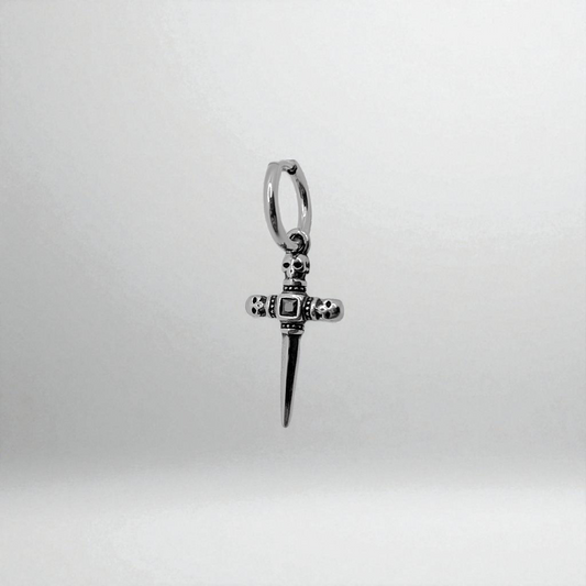 Pendiente para hombre de aros con colgante cruz