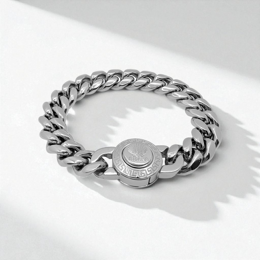 Pulsera con eslabones de 12 mm (plateado)