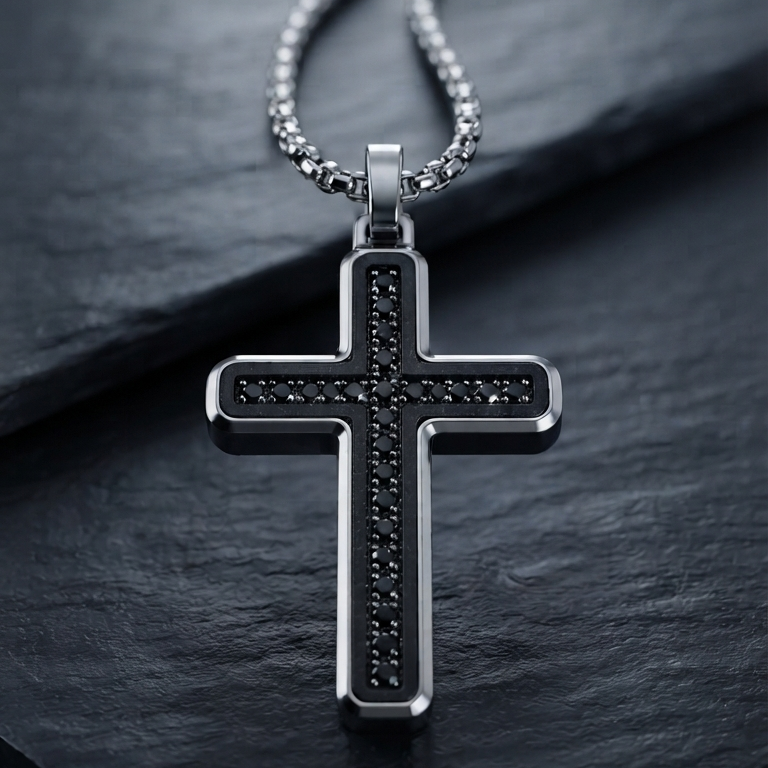 Colgante Cruz con zircones