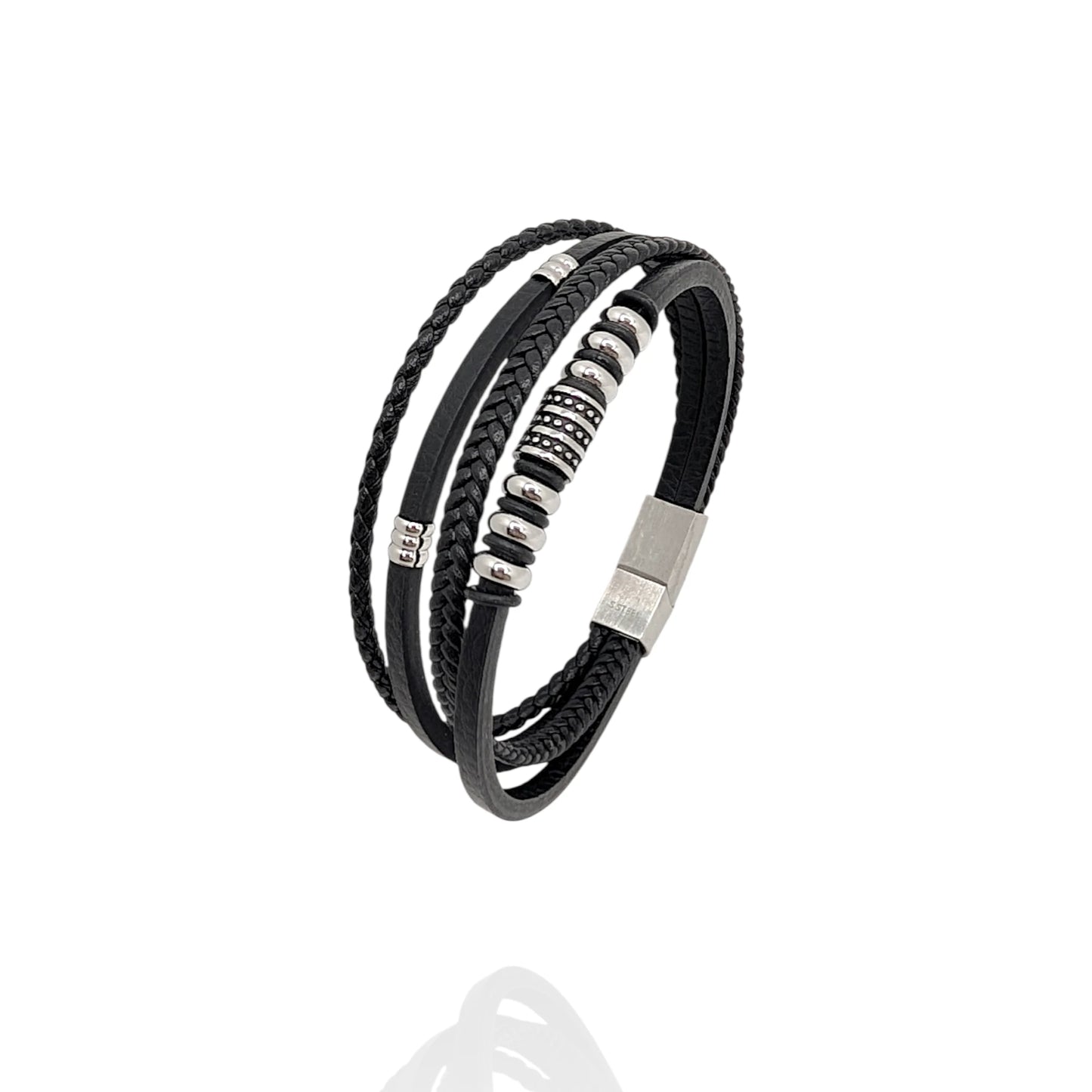 Pulsera en Cuero negro Kolea