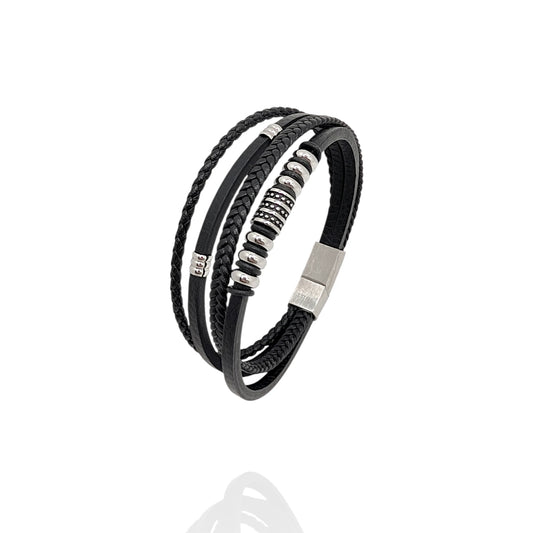 Pulsera en Cuero negro Kolea
