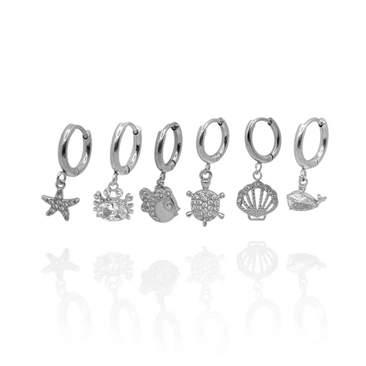 Pendientes Oceania (Plateado)
