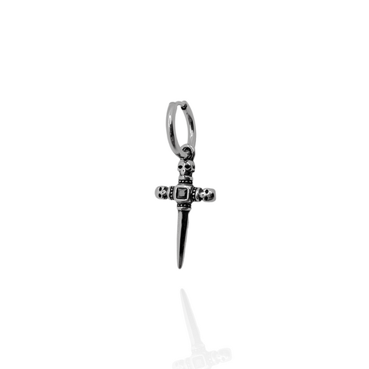 Pendiente para hombre de aros con colgante cruz