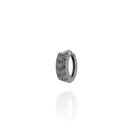 Pendiente aros en acero inox y baño en oro 18 kt  (1 unidad)
