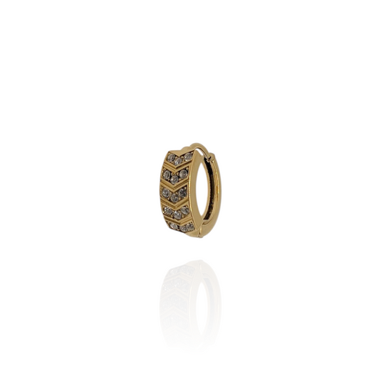 Pendiente aros en acero inox y baño en oro 18 kt  (1 unidad)