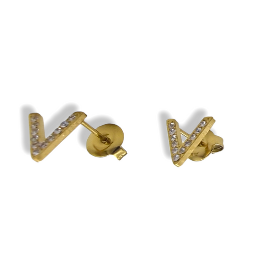 V Earrings (Gold)