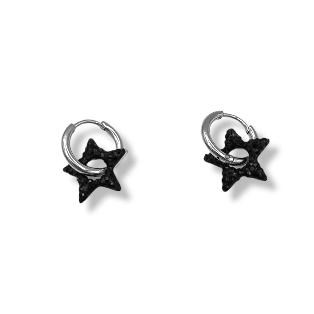 Star Huggie Earrings (Silver)